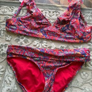 Floral Red Bikini Set